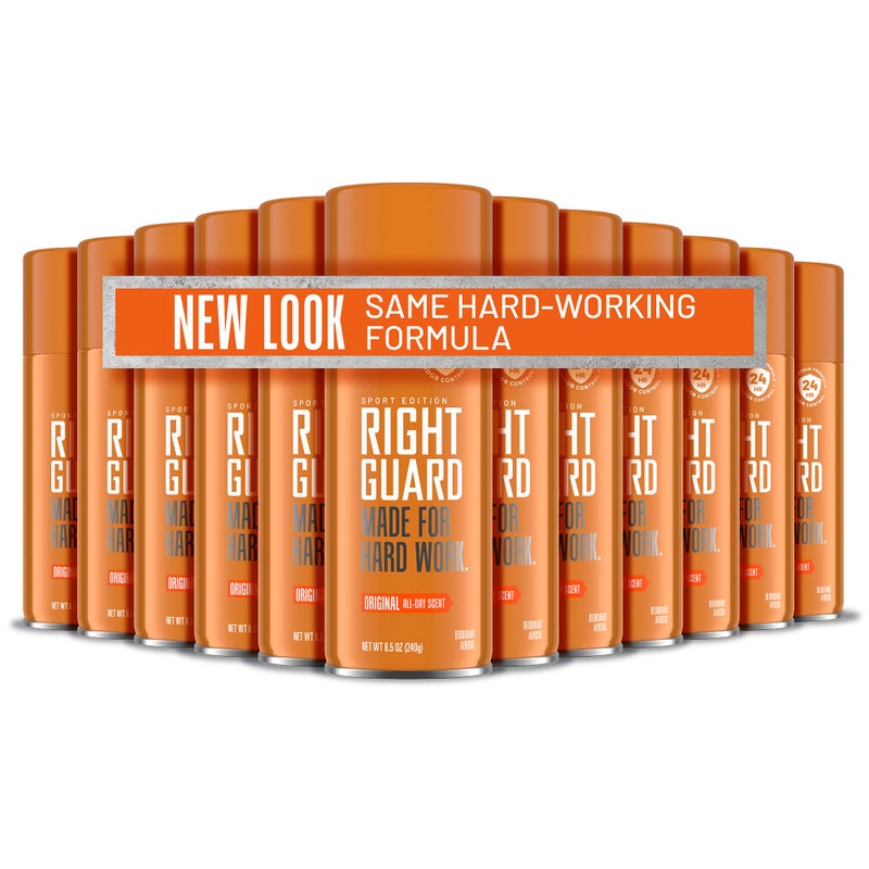 Right Guard Sport Original Scent Deodorant Spray - Aluminum Free Protection Spray Deodorant For Men, Blocks Sweat, 24-Hour Odor Protection, Anti-Stain, & Long-Lasting, 8.5 oz (12 Pack) - Image 1